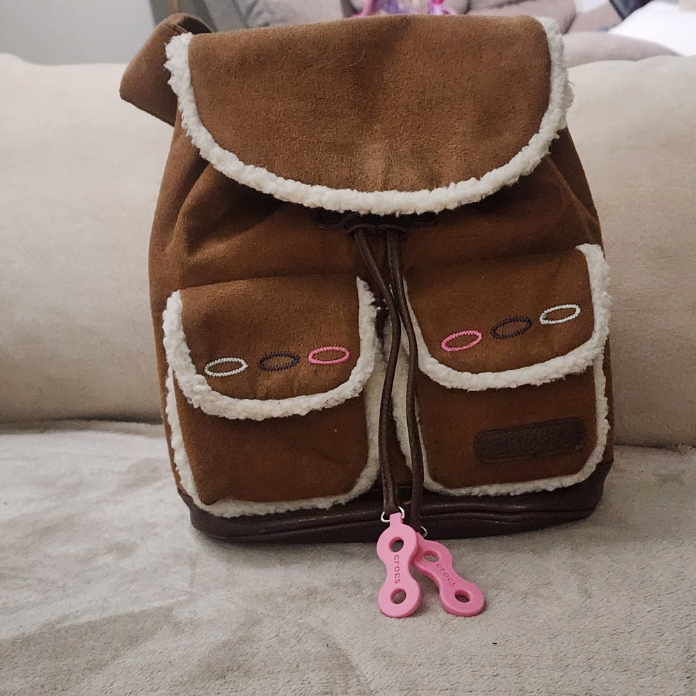 CROCS Brown and Pink Kids Backpack